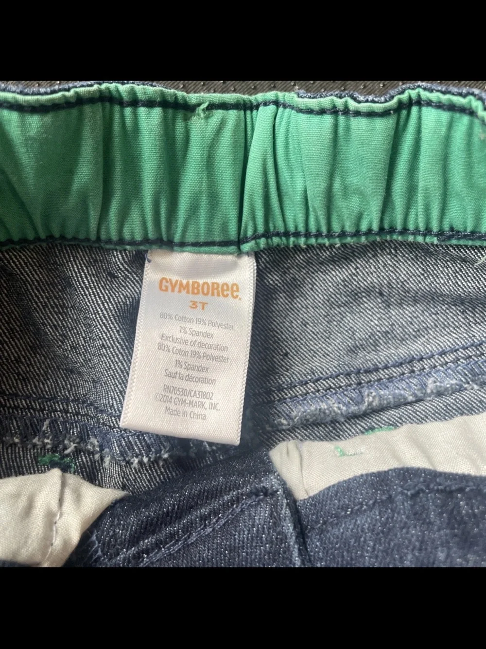Gymboree Dark Blue Girls' Jeans with White Floral Embroidery